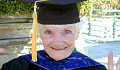 Joyce Vissell's mother, wearing a graduation cap and gown